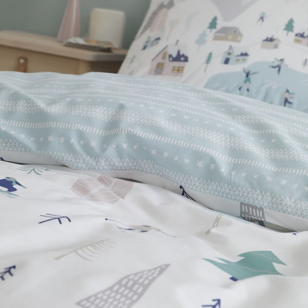 Bela bombažna posteljnina za zakonsko posteljo 200x200 cm Winter Fun – Bianca-image-3