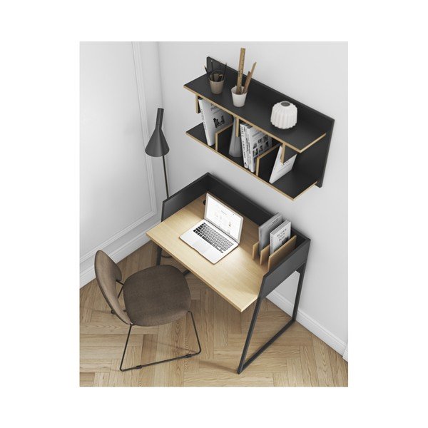 Črn stenski regalni sistem TemaHome Bern, 230 x 90 cm-image-3