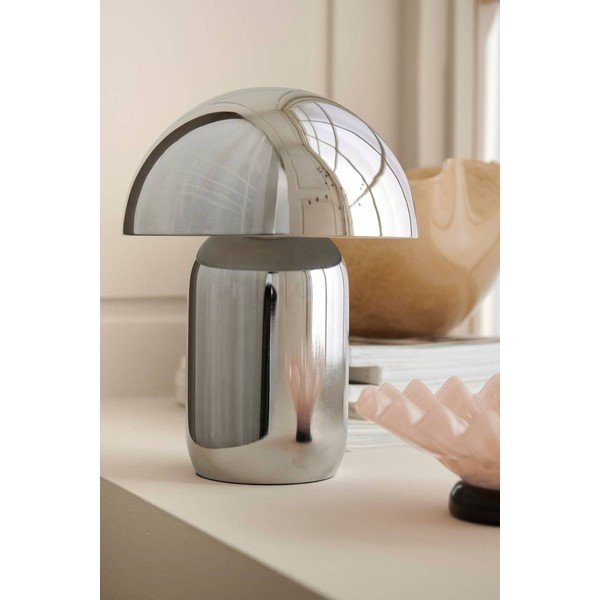 Kovinska LED zatemnitvena namizna svetilka v sijajno srebrni barvi (višina 17 cm) Ted – Ellos Home-image-2