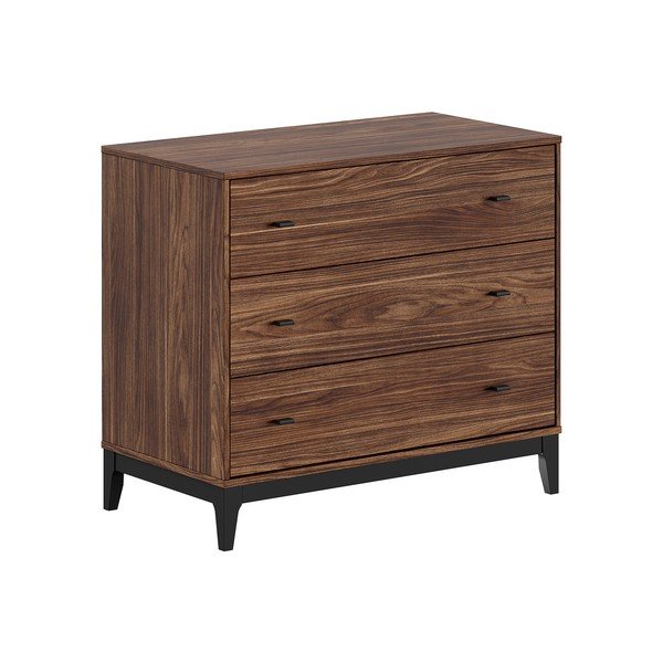 Komoda v orehovem dekorju v temni naravni barvi 100x89x55 cm Ilyas – Vipack