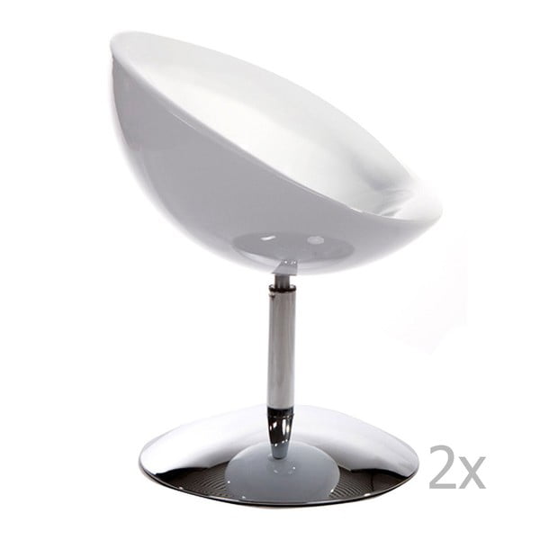 Komplet 2 belih vrtljivih stolov Kokoon Design Miška