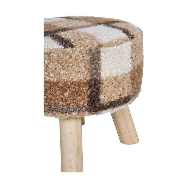 Bel/rjav tabure iz tkanine bouclé Aberdeen – House Nordic-image-2