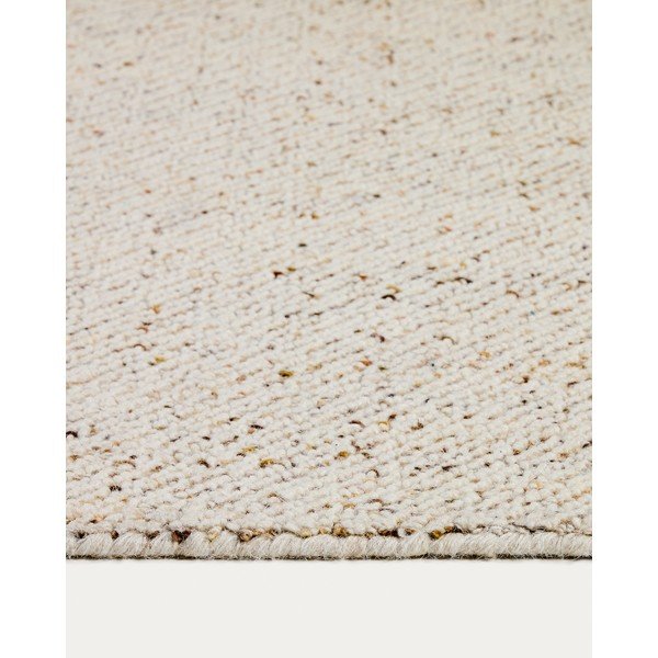 Kremno bela ročno tkana volnena preproga 160x230 cm Lenuo – Kave Home-image-4