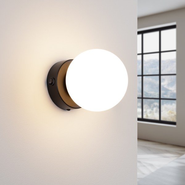 Črna/bela stenska svetilka Blaze – Sollux-image-2