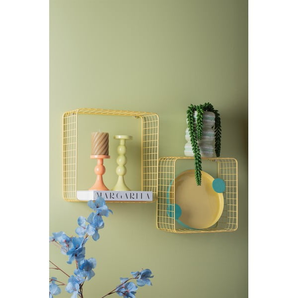 Svetlo rumene jeklene police v kompletu 2 ks 35 cm Reja – PT LIVING-image-1