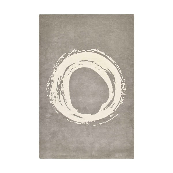 Siva volnena preproga Think Rugs Elements Circle, 150 x 230 cm