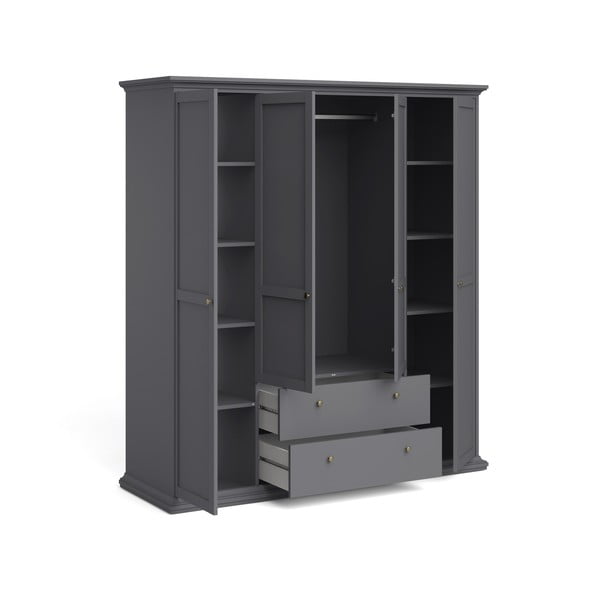 Siva garderobna omara 181x201 cm Paris – Tvilum-image-4