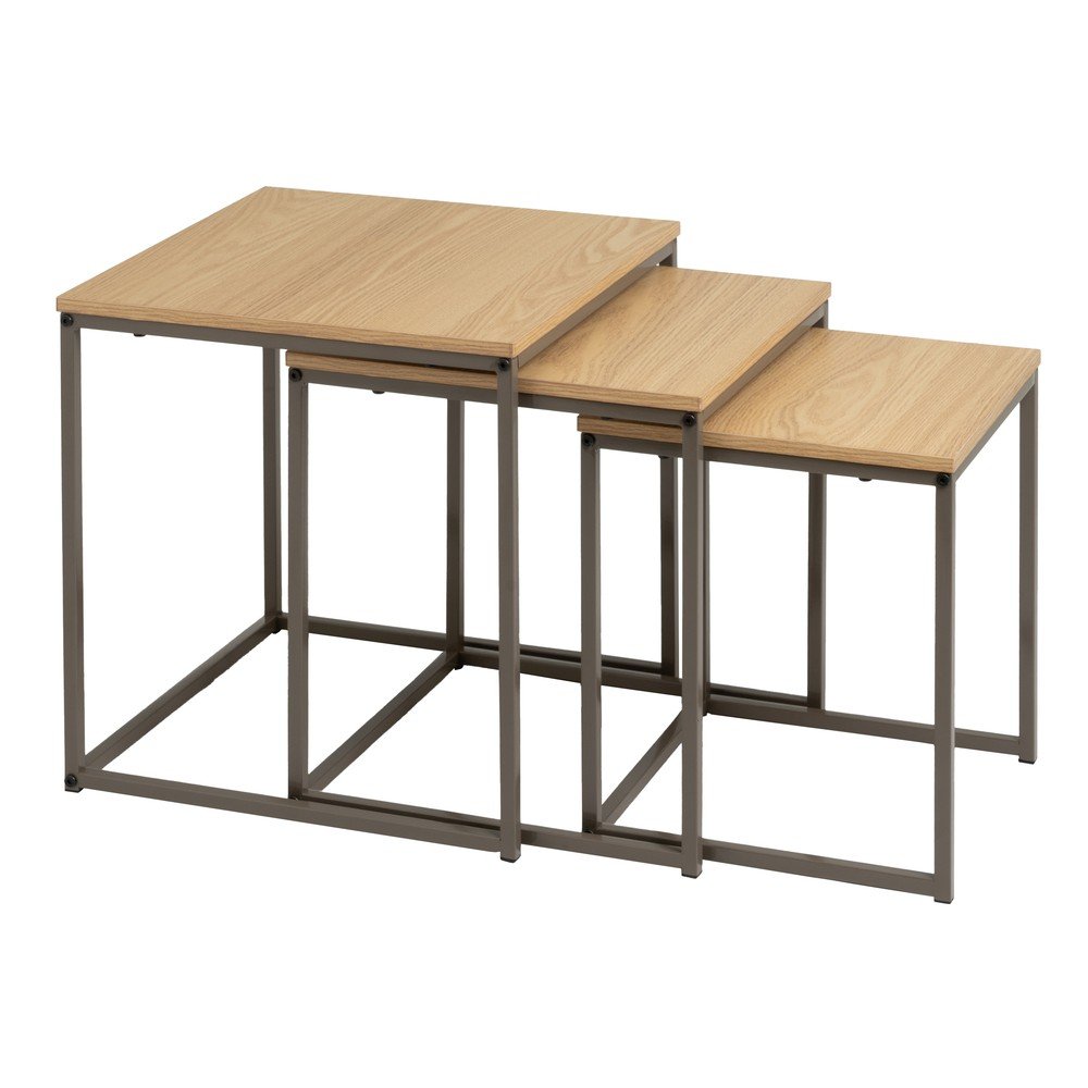 Stranske mizice v kompletu 3 ks 40x40 cm