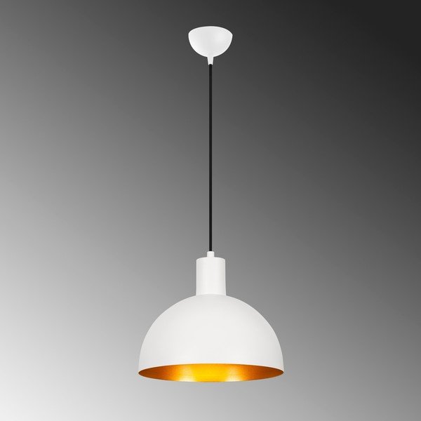 Bela/zlata viseča svetilka s kovinskim senčnikom ø 30 cm Sivani – Opviq lights-image-2