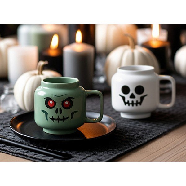 Zelena keramična otroška skodelica za latte 255 ml Skeleton – LEGO®-image-3