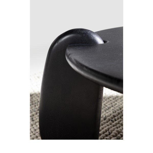 Črna okrogla klubska mizica iz masivnega manga ø 80 cm Tamira – MOME-image-4