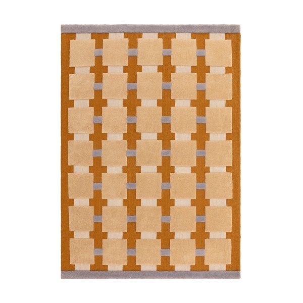 Oker rumena ročno tkana preproga iz mešanice volne 200x290 cm Mallory – MADE
