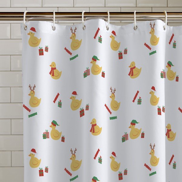 Zavesa za tuš 180x180 cm Christmas Quacker – Catherine Lansfield