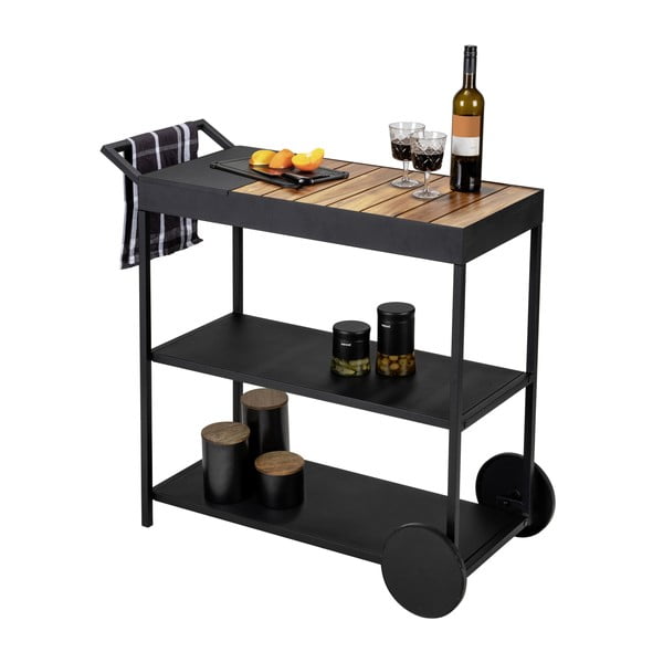 Servirni voziček na kolesih s ploščo iz akacije 40x80 cm Miro – Wenko-image-3