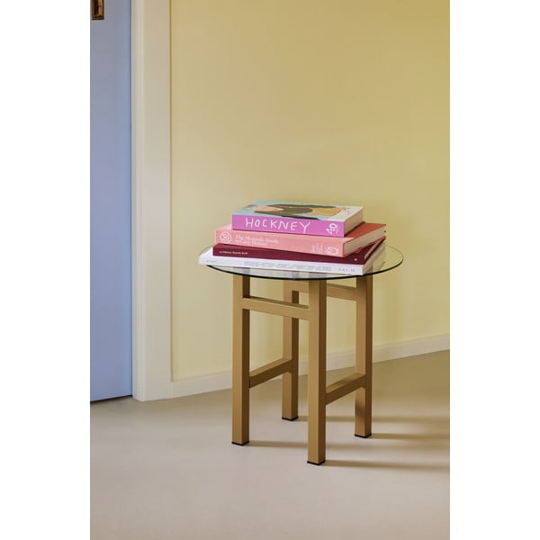 Okrogla stranska mizica s stekleno mizno ploščo ø 40 cm Elevate – Hübsch-image-1