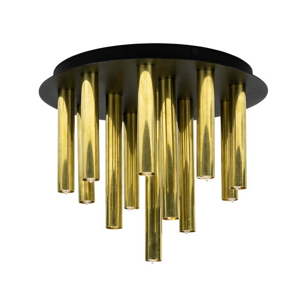 Stropna svetilka s kovinskim senčnikom v črno-zlati barvi 35x29 cm Gocce - Markslöjd
