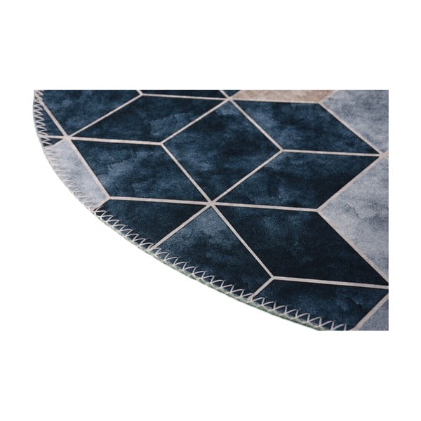 Bela/modra pralna okrogla preproga ø 120 cm – Vitaus-image-2