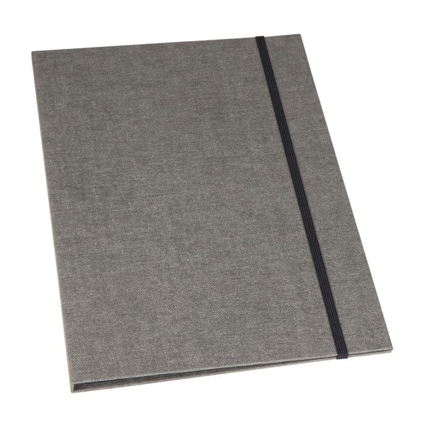 Siva škatla za dokumente z elastičnim zapiranjem Bigso, A4