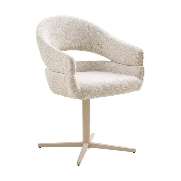 Kremno beli oblazinjeni jedilni stoli v kompletu z nasloni za roke 2 ks Dover – House Nordic