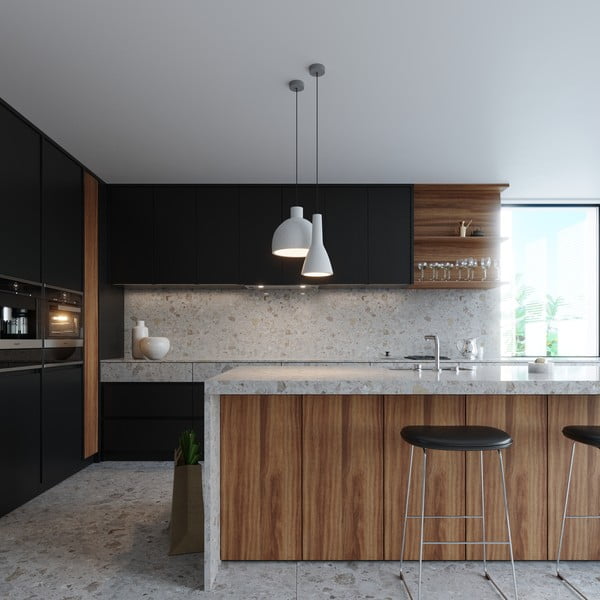 Svetlo siva viseča svetilka z betonskim senčilom ø 17 cm Mattia – Sollux-image-1