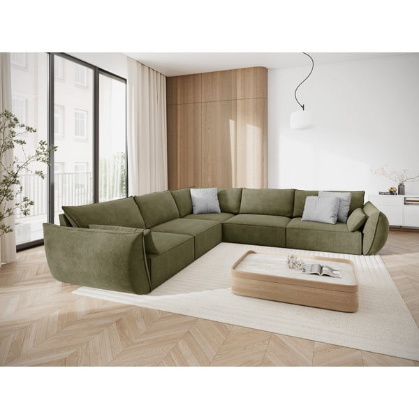 Zelen kotni kavč (obojestranski) Vanda - Mazzini Sofas-image-1