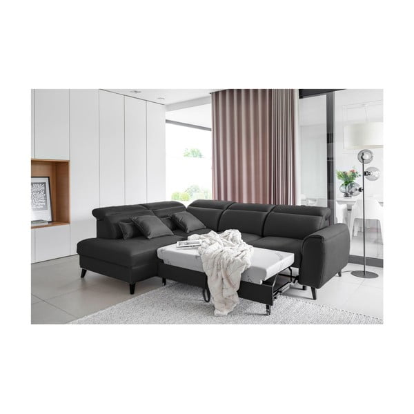 Temno siva žametna raztegljiva/s prostorom za shranjevanje kotna sedežna garnitura (levi kot/v obliki črke L) Noble – ELTAP-image-4