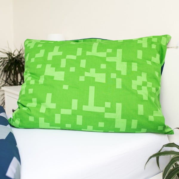 Zeleno-modra enojna bombažna otroška posteljnina 140x200 cm Minecraft "Sssleep Tight" – Jerry Fabrics-image-4
