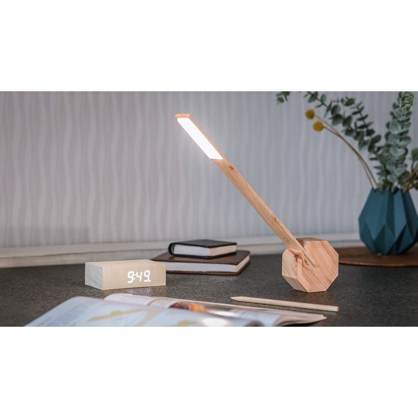 Svetlo rjava LED namizna svetilka (višina 38 cm) Octagon One – Gingko-image-4