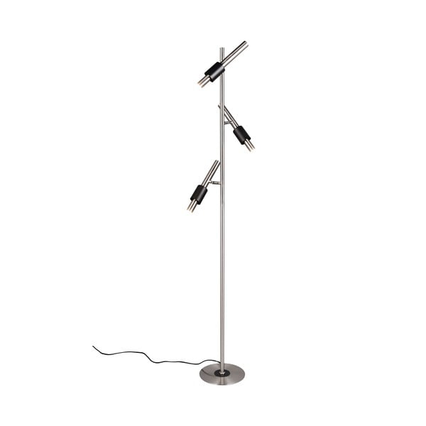 Črno-srebrna LED stoječa svetilka (višina 150 cm) Ikaris – Trio Select-image-4