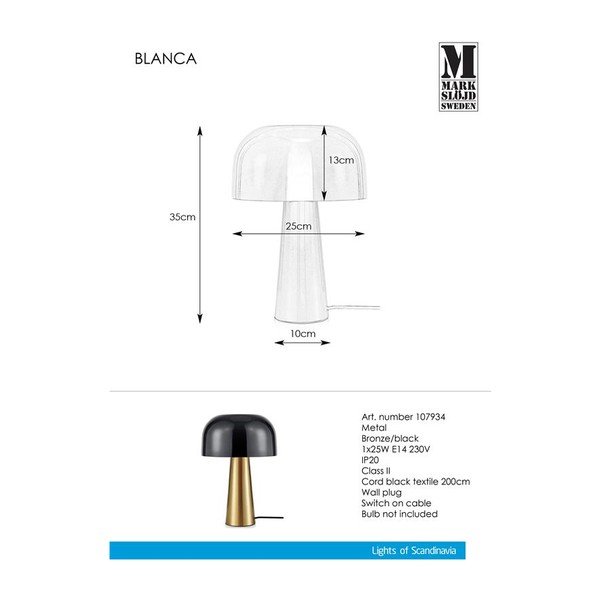 Namizna svetilka v bakreni barvi s črnim senčnikom Markslöjd Blanca-image-2