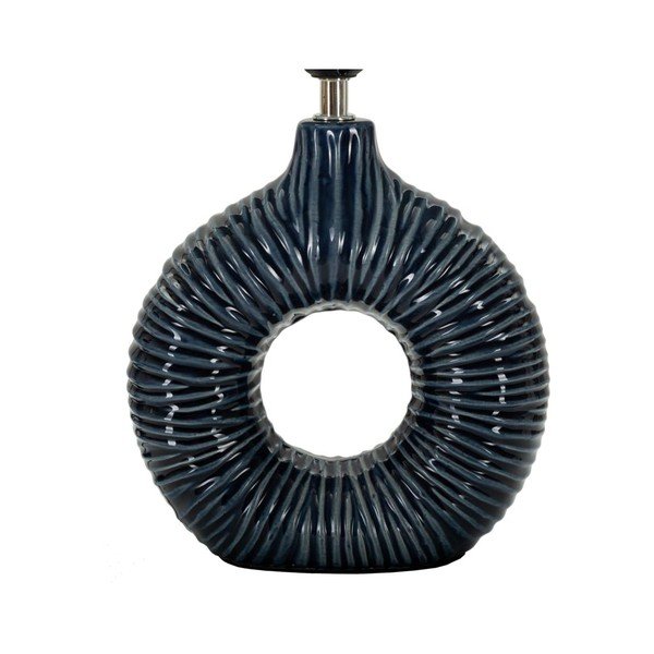 Modra keramična namizna svetilka s tekstilnim senčilom (višina 43 cm) Seta – Mauro Ferretti-image-4