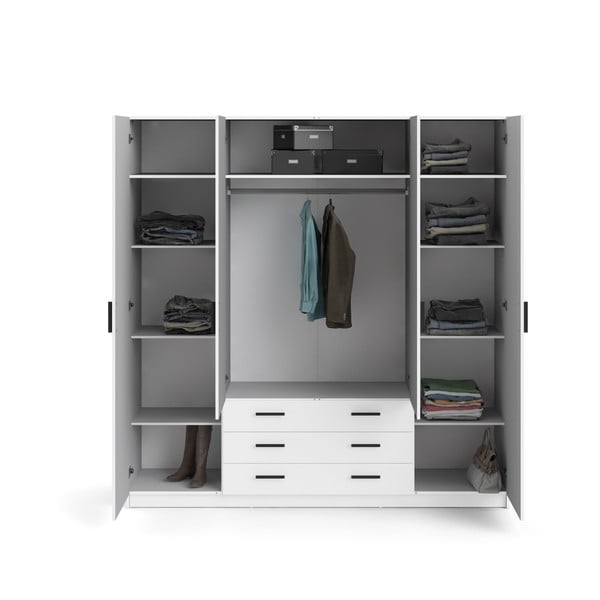 Bela garderobna omara 196x200 cm Sprint – Tvilum-image-2