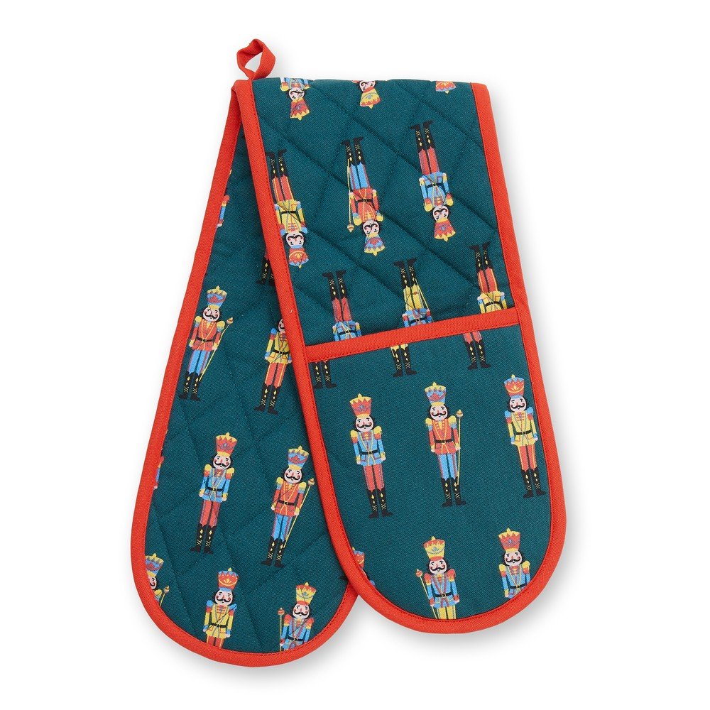 Dvojna kuhinjska rokavica z božičnim motivom Nutcracker