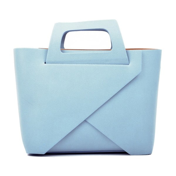 Svetlo modra usnjena torbica Carla Ferreri Cross Celeste