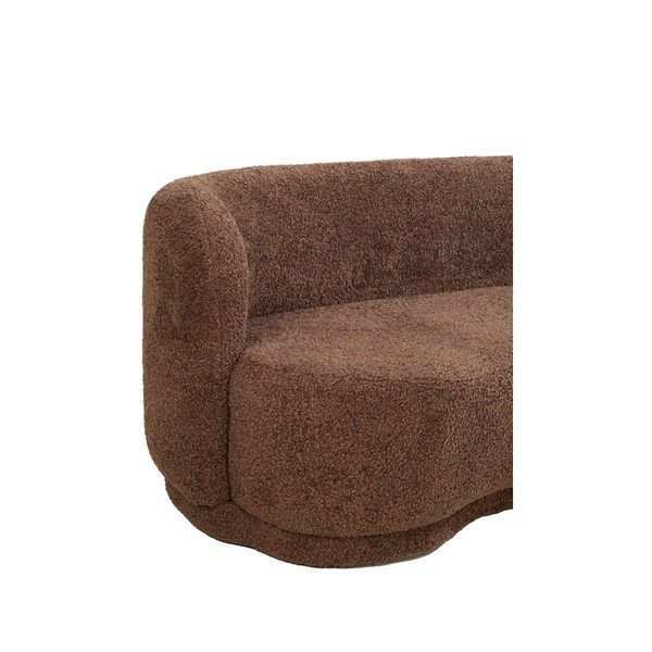 Temno rjava sedežna garnitura iz tkanine bouclé 175 cm Amelie – Light & Living-image-3