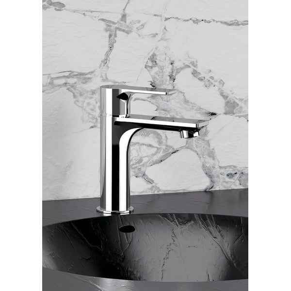 Stoječa armatura za umivalnik v sijajno srebrni barvi Pax – Sapho-image-1