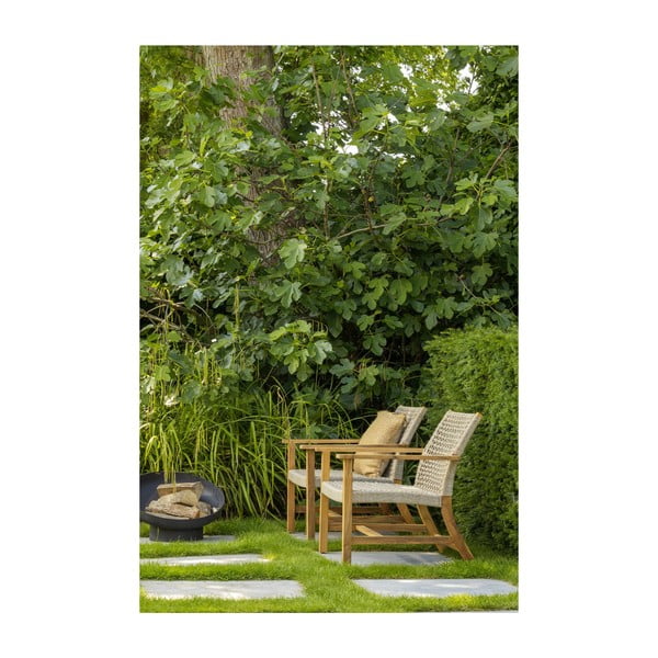 Vrtni fotelj iz masivnega lesa v bež in naravni barvi Copper – Exotan-image-2