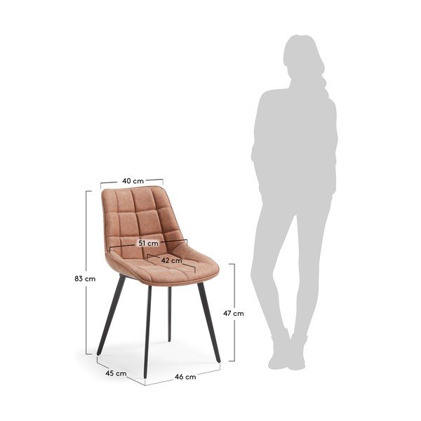Komplet 2 rjavih jedilnih stolov La Forma Adah-image-1