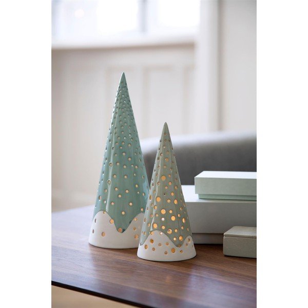 Turkizen božični svečnik iz kostnega porcelana Kähler Design Nobili, višina 25,5 cm-image-3
