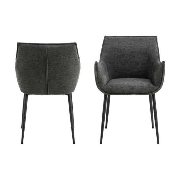 Temno siv oblazinjen jedilni stol Bonita – Actona-image-4