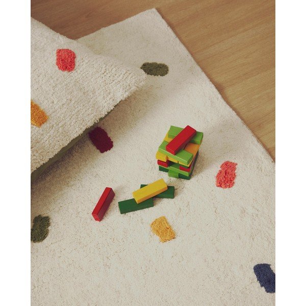 Kremno bela bombažna otroška preproga 150x200 cm Epifania – Kave Home-image-1