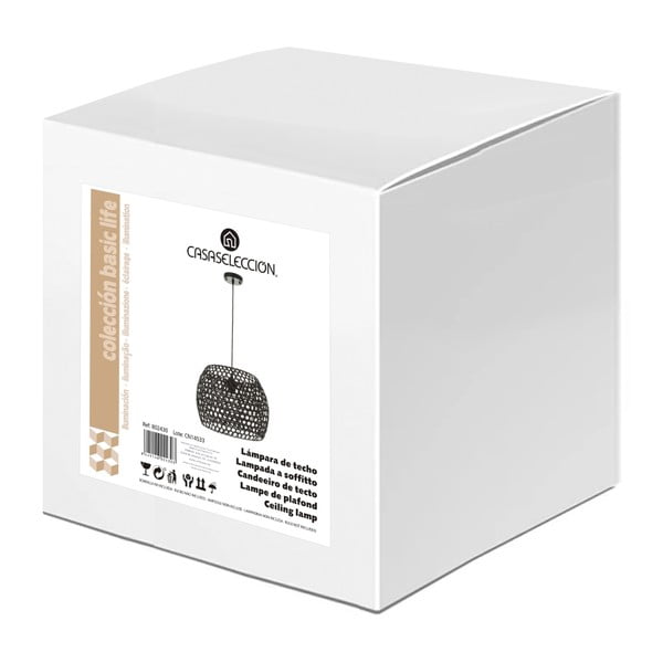 Črna bambusova stropna svetilka z bambusovim senčnikom ø 35 cm – Casa Selección-image-4