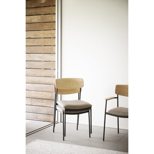 Jedilni stol v bež in naravni barvi v kompletu 2 ks Maymont – Rowico-image-1