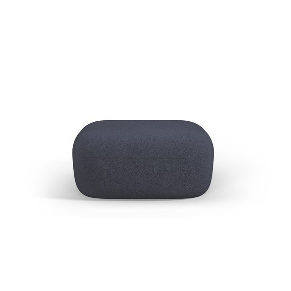 Temno moder tabure iz tkanine bouclé Jenny – Micadoni -image-1