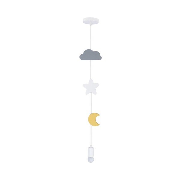 Rumena/svetlo modra viseča svetilka s tekstilnim senčilom Single – Candellux Lighting
