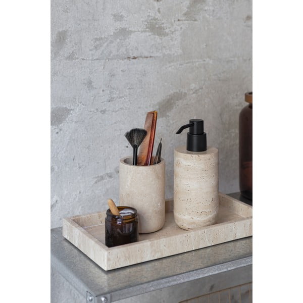 Bež kamnit lonček za zobne ščetke Travertine – Mette Ditmer Denmark-image-1