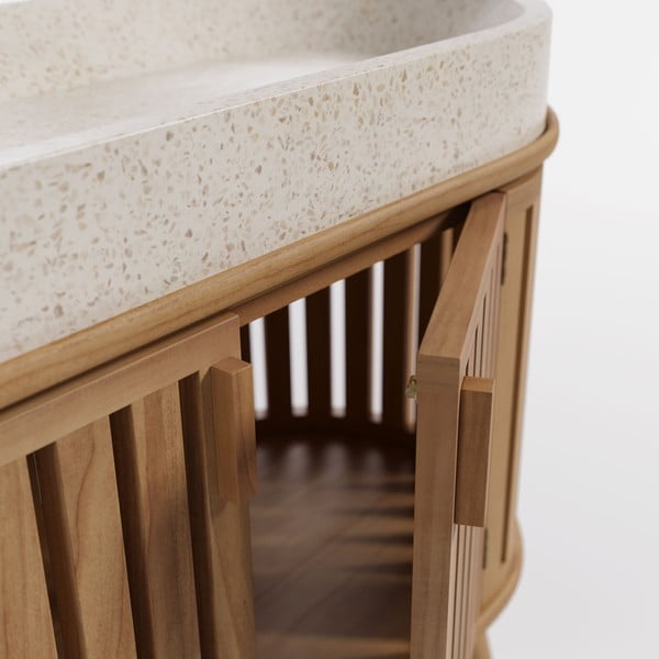 Omarica za umivalnik iz tikovine Kave Home Rokia-image-1