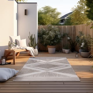 Rjava/kremno bela zunanja preproga 80x150 cm Gemini – Elle Decoration
