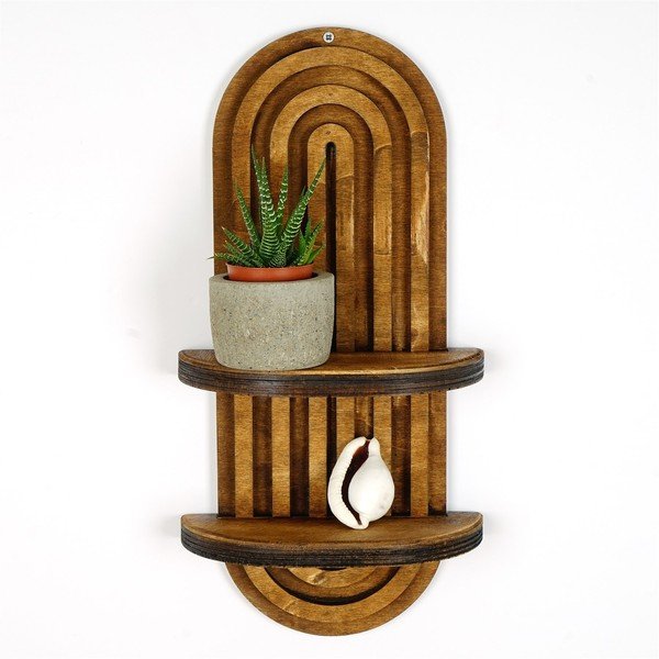 Rjava večnivojska polica 40 cm Raf – Kalune Design-image-4