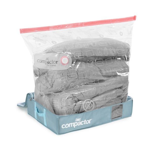 Vakuumske plastične škatle za pod posteljo v kompletu 3 ks 65x45x15,5 cm Blue Edition – Compactor-image-3